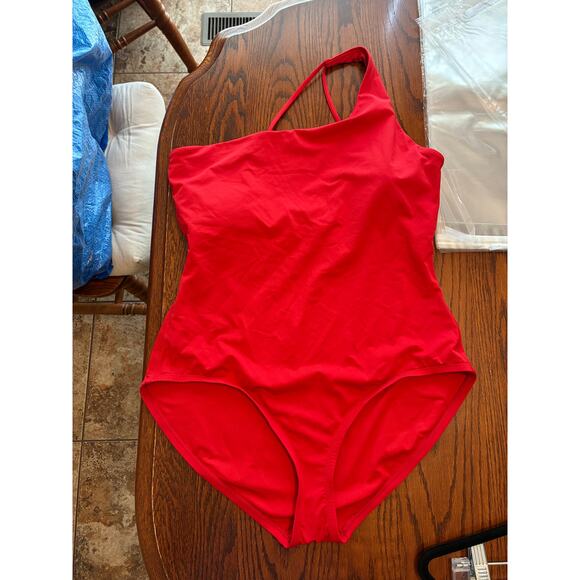 Andie Red One-Shoulder Swim One Piece - Picture 3 of 7